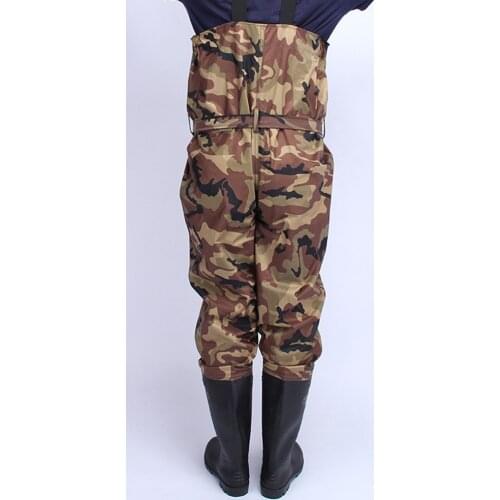 Waterproof Thick Nylon Camouflage Siamese Fishing Boots Pants Outdoor Angling Hunting Breathable Wader Overall Jumpsuit Trousers