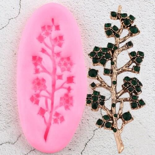 Jewelry Tree Shape Silicone Molds Fondant Cake Decorating Tools Cupcake Topper Candy Resin Clay Mold Chocolate Gumpaste Moulds