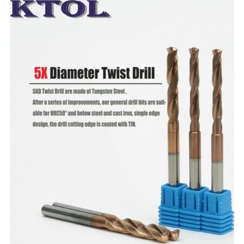 3mm HRC50 Titanium Coated Solid Carbide Drill Bits for Metal Hard Steel Iron Copper External 5D Hole Drill Milling Cutter Tool