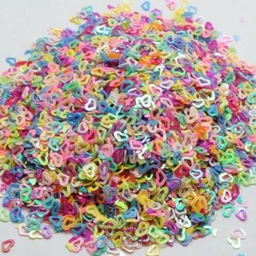 50Gram Mixed Color Hollow Heart Sequins Loose Tiny Tips 4X3mm Nail Art