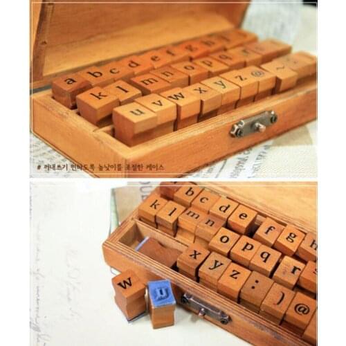 English Alphabet Symbol Stamp Wooden Letter Stamp DIY Craft Supplies Gift Children Education Alphabet Toys Retro Diy Stamp