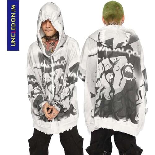 Anime hoodie designer sweatshirt HIP HOP zipper oversized hoodie harajuku cartoon vintage hoodie men NB2099