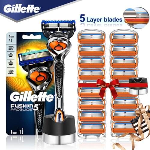 Gillette Fusion 5 Proglide Safety Razor Shaver For Men Shaving Machine Cassettes Razor Blades Case For Beard Shavette With Stand