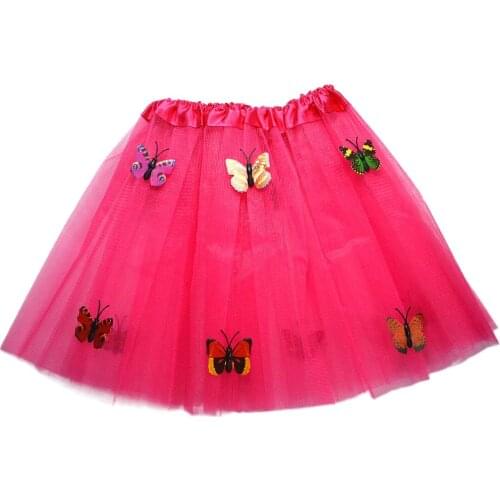 2-7 Year Child Girl Butterfly Tutu Skirts Kids 3 Layer Tulle Tutu Ball Gown Pettiskirt Birthday Gift Party Clothes Ballet Dance