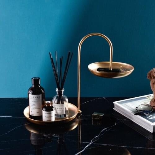 Nordic Gold Double-Layer Iron Storage Tray Home Simple Living Decorative Soft Outfit Jewelry and Cosmetics Storage Rack Plate