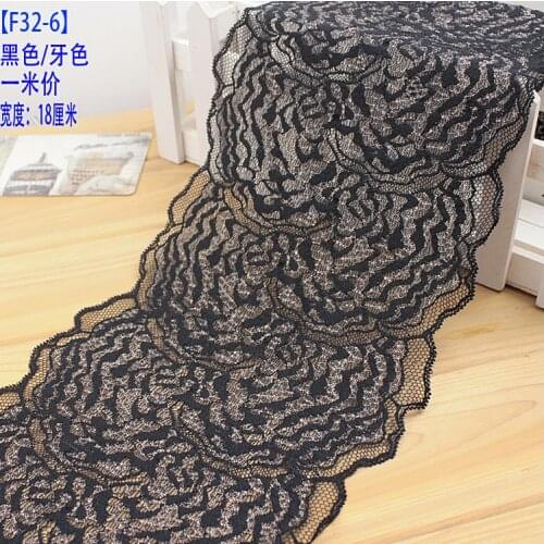 1 Meter Stretch Lace Trims Blue Apparel Sewing Lace Fabric For Wedding Dress Wholesale Elastic Lace Ribbon 22cm