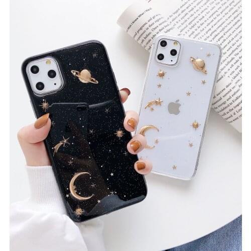 Epoxy Star for 11Pro Max XS XR Mobile Phone Case for iPhone8plus 7 Soft Housing Glitter Creative Cover for 12 Mini 12 Pro Max