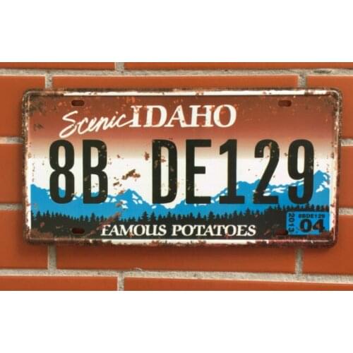 Hot sale Car No. License Metal Plates Plaques Vintage Metal tin sign Bar Wall art craft painting metal art for decorating house