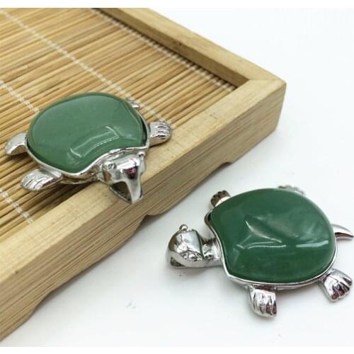 Hot green stone jades turtle shape pendant animal design fashion 31*43mm wholesale price fit diy necklace women jewelry B834