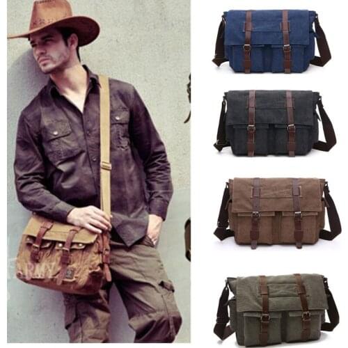 Canvas Leather Men Messenger Bags I AM LEGEND Will Smith Big Satchel Shoulder Bags Male Laptop Briefcase Travel Handbag