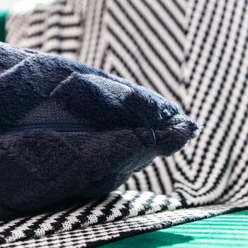 2pc Soft Plush Plaid Throw Pillow Covers Decorative Geometric Lattice Pillowcase for Living Room Dedroom Cushion Car Custom Size