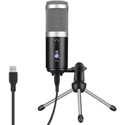 Computer USB Condenser Microphone With Stand Mikrofon Live Aboardcast Sound Audio Studio Wird Mic Vocal Recording karaoke AK-5