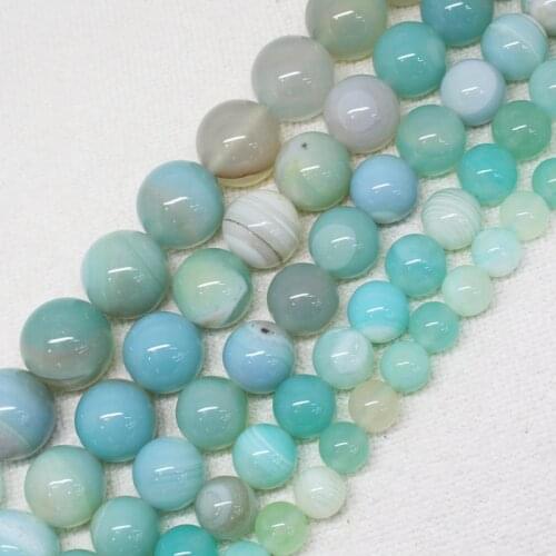 Wholesale 8-16mm Sky Blue Stripe agates Round Loose Beads 15" sf12,For Jewelry making, can mixed wholesale
