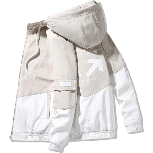 Men Printing Jacket Spring Autumn New Men High Street Hooded Outerwear Trendy Casual Jackets Coat Male