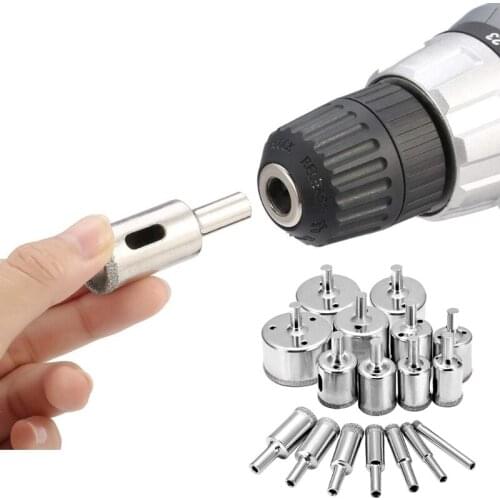 Diamond Drill Bits Hollow Core Drilling Tools Set Drilling Machines Making Holes on Ceramic Glass Porcelain Tile Diamond