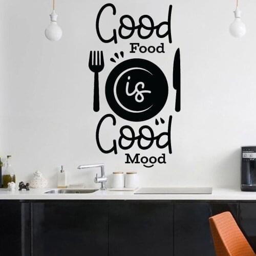 Food Kitchen Wall Stickers Art Quote Cafe Cooking Home Vinyl Wall Decals House Decoration Accessories For Living Room Cute C902