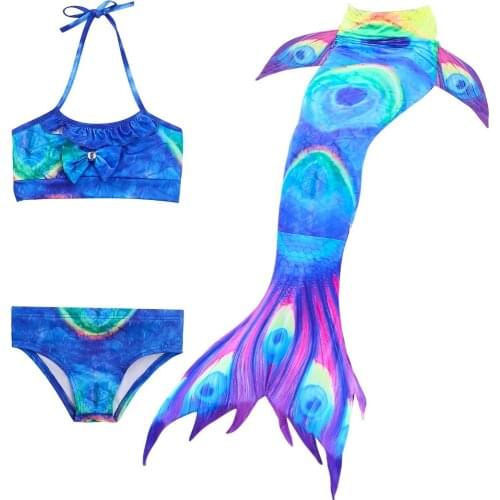 NEW Arrival Fancy Mermaid tails Swimsuits mermaid swimming tails for Kids Girls Summer Beach Wear Bathing Suit Monofin Flipper