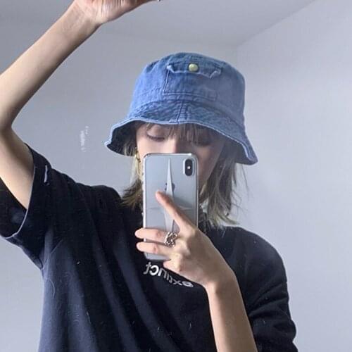 New Denim Fishermans Hat Men Women Panama Windproof Bucket Hat Outdoor Bucket Hat Unisex Fashion Bob Caps Hip Hop Gorros