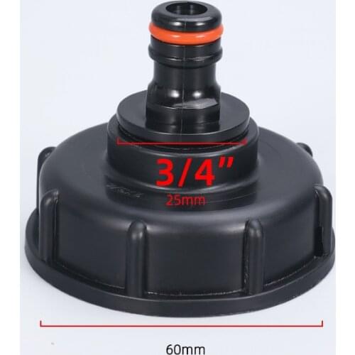Black Plastic IBC Tank Tap 60mm Coarse Thread 1000L Water Container Pipe connector Fitting Durable Garden Hose Pipe adapter
