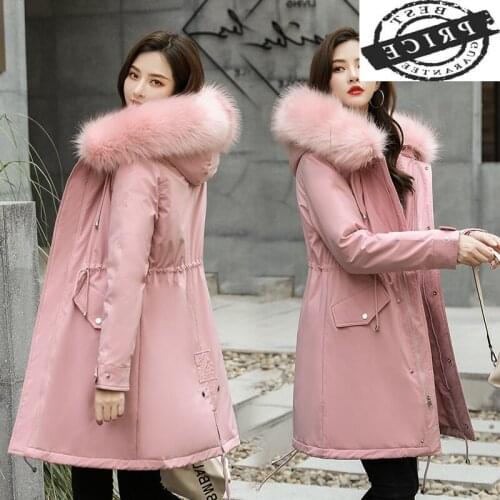 Down Cotton Womens Jacket Parka Coat Female Winter Jacket Women Clothes 2021 Long Thick Warm Parka Fur Lining Hiver a622