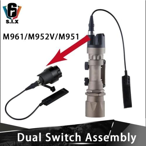 Remote Pressure Switch For M961 M952V M951 Tactical Flashlight Tail Cover Pressure Pad Airsoft Dual Switch Assembly