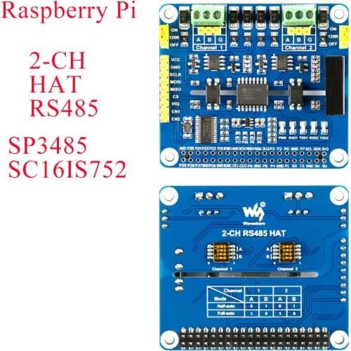 Raspberry Pi 2-Channel Isolated RS485 Expansion Module 4B/3B+ Development Board SC16IS752 SP3485 Zero for Arduino