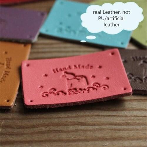 Handmade real leather disc label/Hand sewn Decoration diy hand Accessories/Handmade leather handbag/handicraftdecorate labels