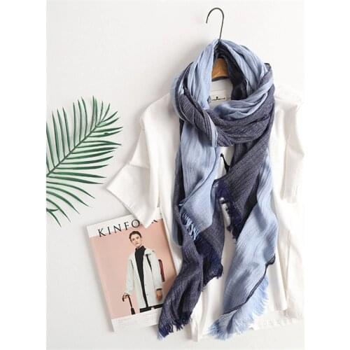 Mens Scarf Fashion Plaid Striped Cotton Scarves for Men Tassel Warm Ladies Brand Designer Scarves
