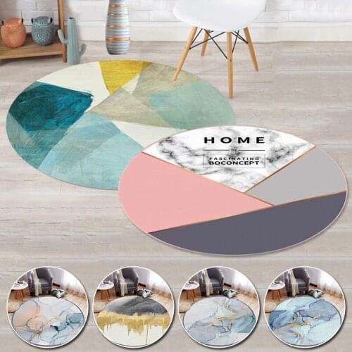 Nordic Modern Pattern Printing Round INS Popular Bedroom Living Room Decoration Office Hotel Home Carpet