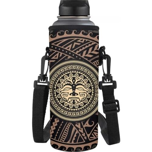1000ML Retro Ethnic Mandala Printed Water Bottle Bag Big Water Bottle Sleeve Neoprene Cover Portable Bottle Holder Adjust Strap