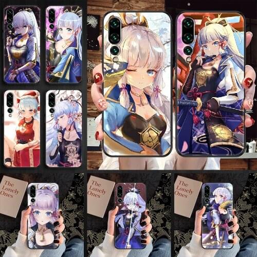 Kamisato Ayaka Genshin Impact Phone case For Huawei P Mate P10 P20 P30 P40 10 20 Smart Z Pro Lite 2019 black painting prime