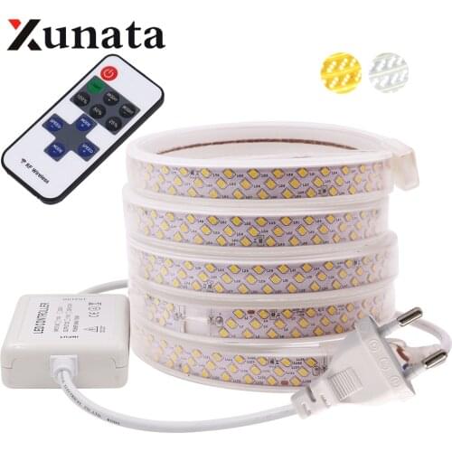 2835 LED Strip 220V Waterproof 276 LEDs/m Dimmerable Ribbon Tape Flexible LED Light Lamp EU UK AU For Home Decoration 1m - 20m