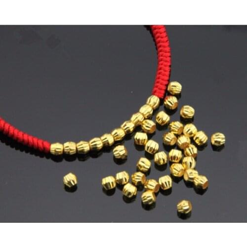 10pcs Pure 999 Solid 24k Yellow Gold Loose Beads Pendant
