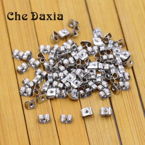 100 Pieces/pack) stainless steel Earring Plugs for DIY Earring Fitting Jewelry Accessories