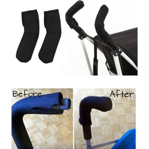 2pcs/Pair New Baby Stroller Accessories Carriage Front Handle Pram Black Magic Tape Bumper Bar Cover Accessoire Pram Pushchair