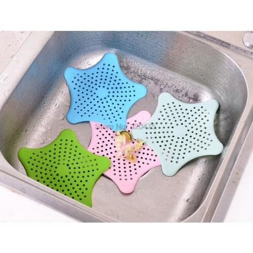 DHL 200pcs Bathroom Drain Kitchen Sink Pentagram Sink Anti-clogging Kitchen Gadgets Tools
