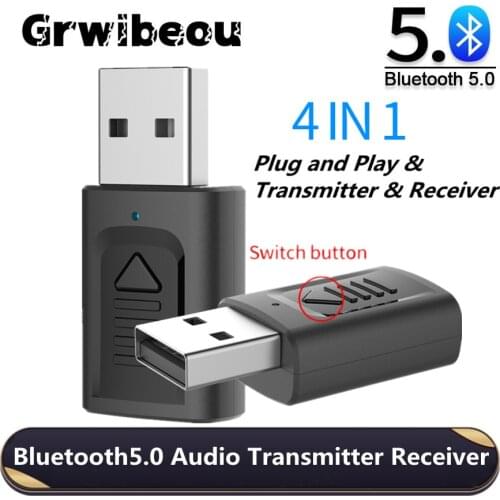 4 in 1 USB Bluetooth-compatible 5.0 Audio Receiver Transmitter Mini Stereo AUX RCA 3.5mm Jack For TV Car Wireless Adapter