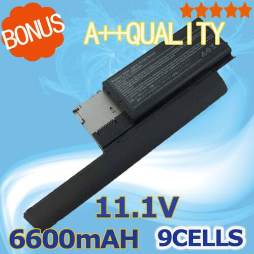 9 cell 6600mAH 11.1v Laptop Battery for Dell Latitude D620 D630 312-0383 312-0386 451-10297 451-10298 JD634 PC764 TC030 TD175