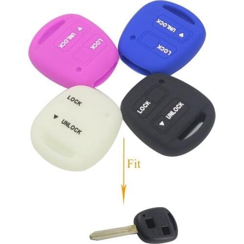 Kutery 2 Buttons Key Case Silicone Protect Shell For Toyota Camry Rav4 Prado Corolla Avensis Land Cruiser Yaris
