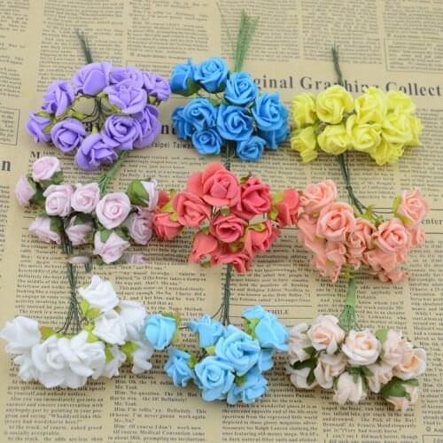 Artificial flowers good simulation flower rose bouquet flowers handmade floral foam ring material wholesale candy box decorative