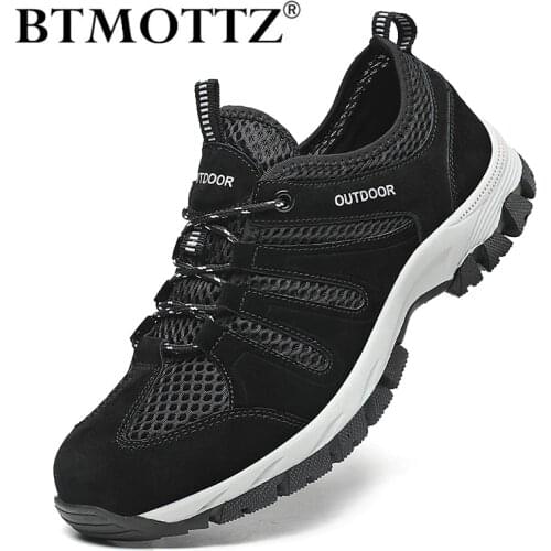 Mesh Men Shoes Casual Summer Sneakers Men Outdoor Climbing Hiking Shoes Lace-up Breathable Mens Treking Shoes Zapatillas Hombre