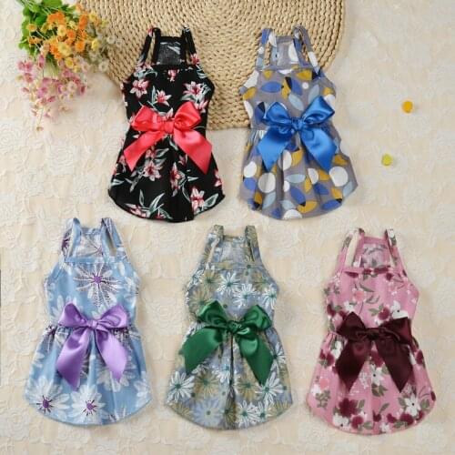 Summer Dog Princess Dress Thin Breathable Fashion Polyester Dog Skirt Sweet Streamer Dress For Small Medium Dogs Pet Dress
