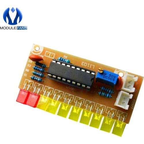LM3915 Funny 10 Audio Level Strip Fire Dot Indicator DIY Kit Electronic Indicator Suite Moduel Power Voltage: DC 9V 12V Board