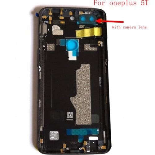 For Oneplus 5T A5010 Metal Back Rear door Cover For oneplus5T Back battery housing frame with camera lens replacement Parts