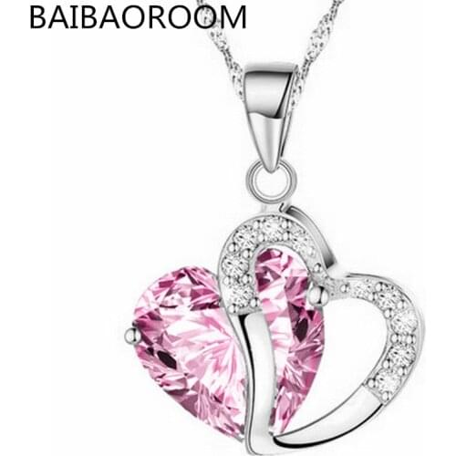 10pcs Fashion Jewelry Crystal Women Necklace Short Knife Heart Love Pendant Necklace Female Chain bone