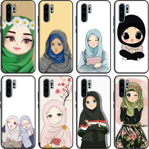 Muslim Islamic Gril Eyes Arabic Hijab Girl Case For Huawei P30 P40 P20 Lite Pro Nova 5T P Smart 2019 Honor 10 Lite 9X 8X 8A 10i