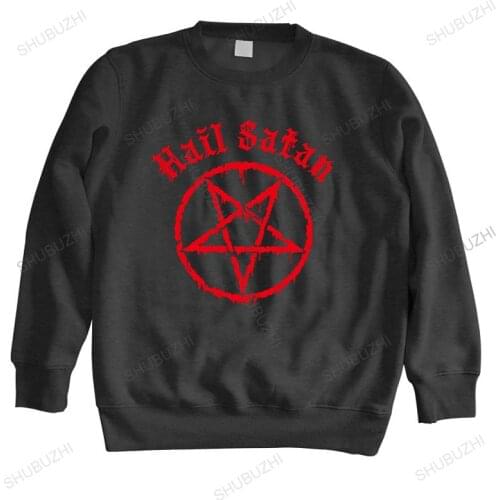 Men sweatshirt spring Hail Satan hoodies Mens Pentagram Rock Goth Unholy Satanic Punk Emo unisex sweatshirt men top