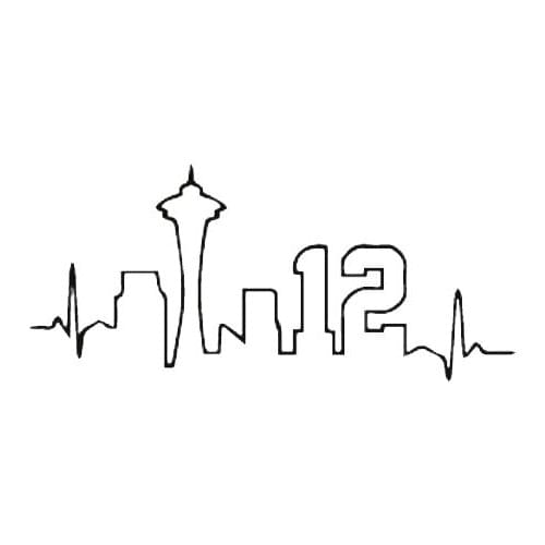 Seattle Heartbeat Decal Art Vinyl Car Stickers 12th Man Pacific Northwest Stickers Bumper Waterproof Car Door Decor L428