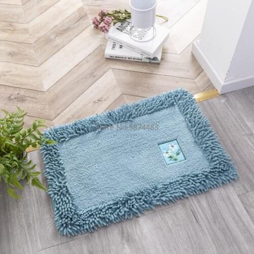 Non-slip Bath Mat Absorbent Soft and Fluffy Bedroom Entrance Door Floor Carpet Gray Blue Green Red Snow Bathroom Carpet