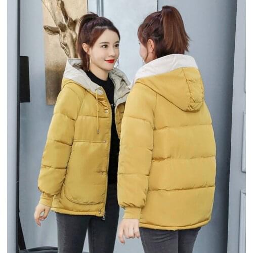 2021 New Winter Jacket Women Coat Parkas Outwear Loose Short Hooded Casual Overcoat Warm Cotton Padded Parka Female Jackets A674